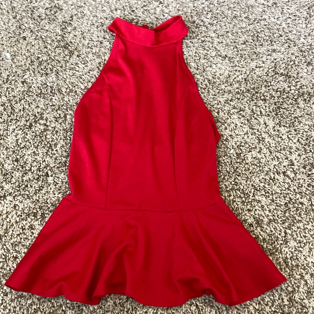 Red Peplum Top